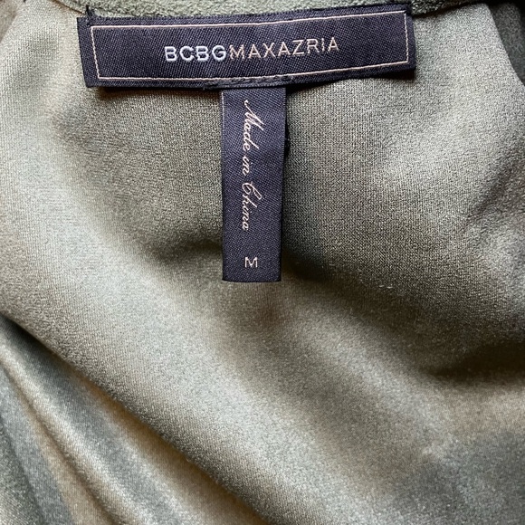 BCBGMAXAZRIA Faux Suede Wrap Dress - Dusty Olive - M - NWOT - Picture 3 of 4